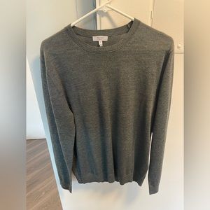 REISS WESSEX MERINO WOOL JUMPER Forest Green Mouline Size L Regular